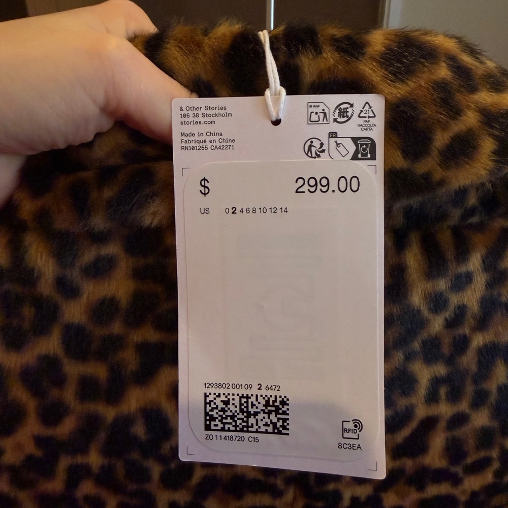 & Other Stories Faux Fur Leopard Coat - Picture 4 of 9